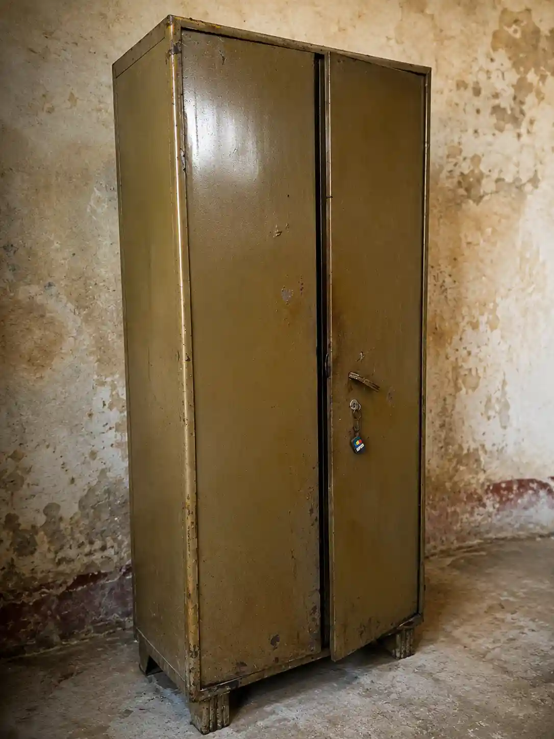 Rusted almirah before restoration