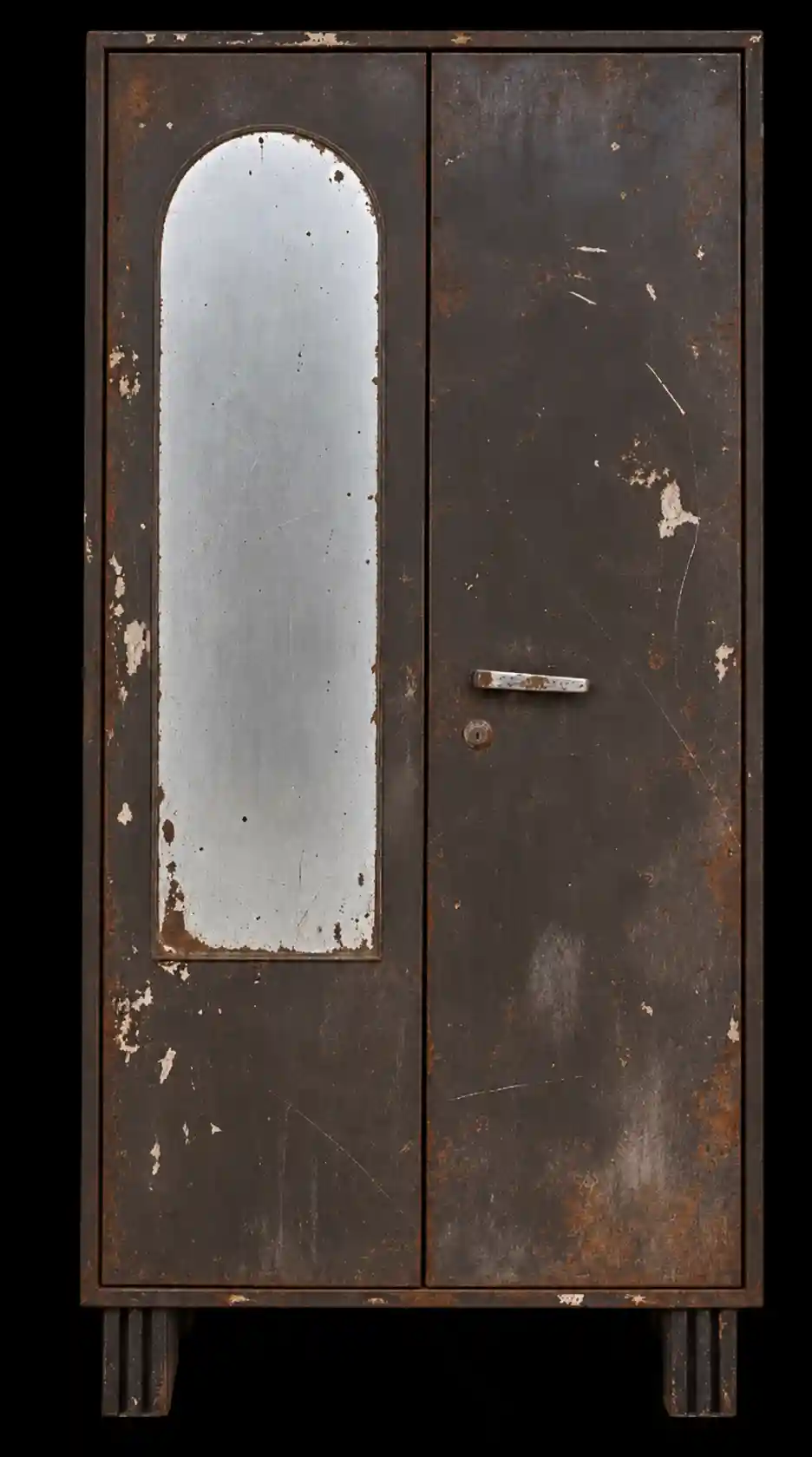 Rusted almirah before restoration